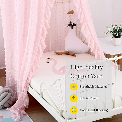 Miniatura 4 de Toldo para cama infantil para niñas, toldo rosa para cuna, tienda de campaña colgante para niños, toldo de cama para habitación de bebé, dormitorio,