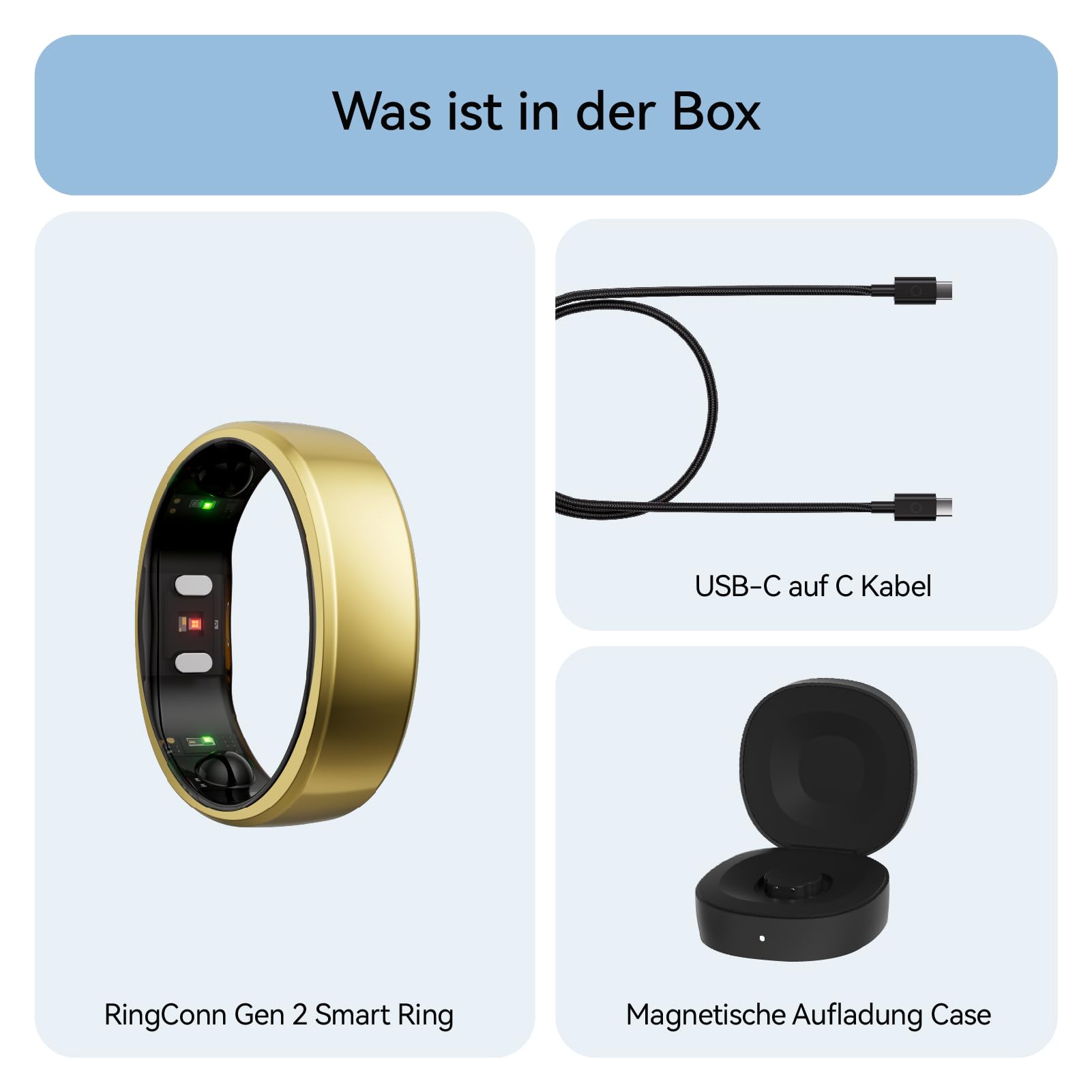 RingConn Gen 2 Smart Ring, weltweit erstes Schlafapnoe-Monitoring, Keine App-Abonnement, 12 Tage Akkulaufzeit, Stress-/Herzfrequenz-/Frauen-Gesundheits-Tracker, kompatibel mit Android und iOS