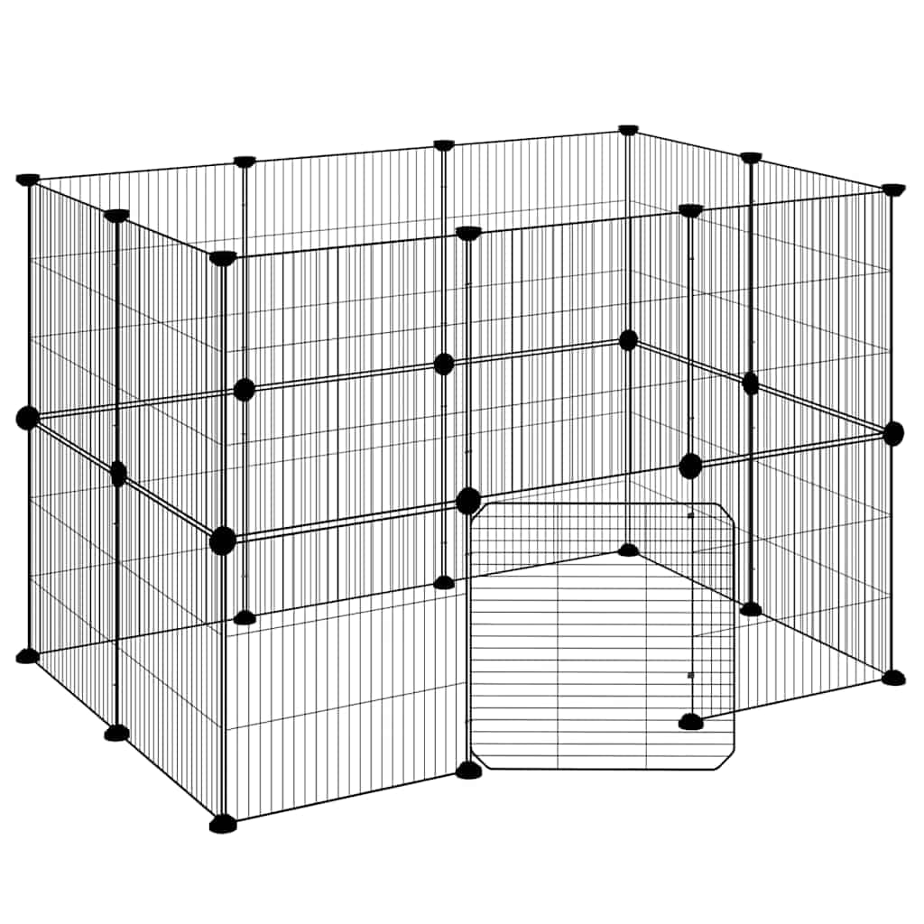 20-TLG. Haustierkäfig mit Tür Schwarz 35x35 cm Stahl,Tier- & Haustierbedarf,Haustierbedarf,Kleintierzubehör,Lebensräume & Gehege für Kleintiere,Schwarz,5.74 kg-3114043