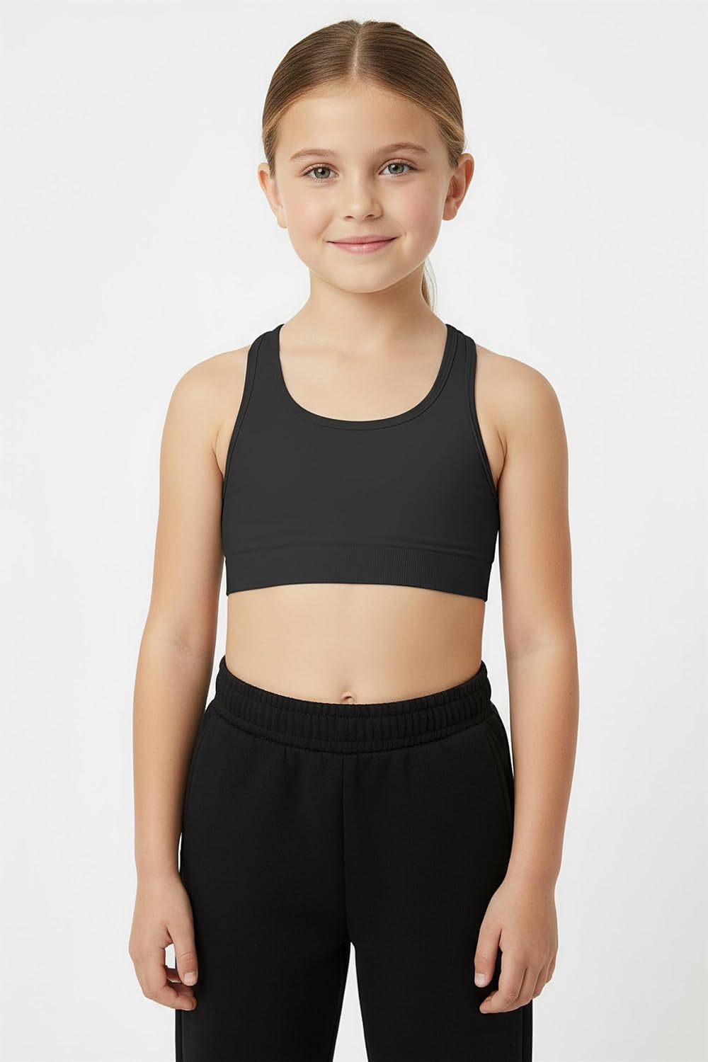 Kurve Girl’s Stretchy Crop Racerback Undershirt Training Sports Bra, UV Protective Fabric, UPF 50+, Made in USA, - Image 4