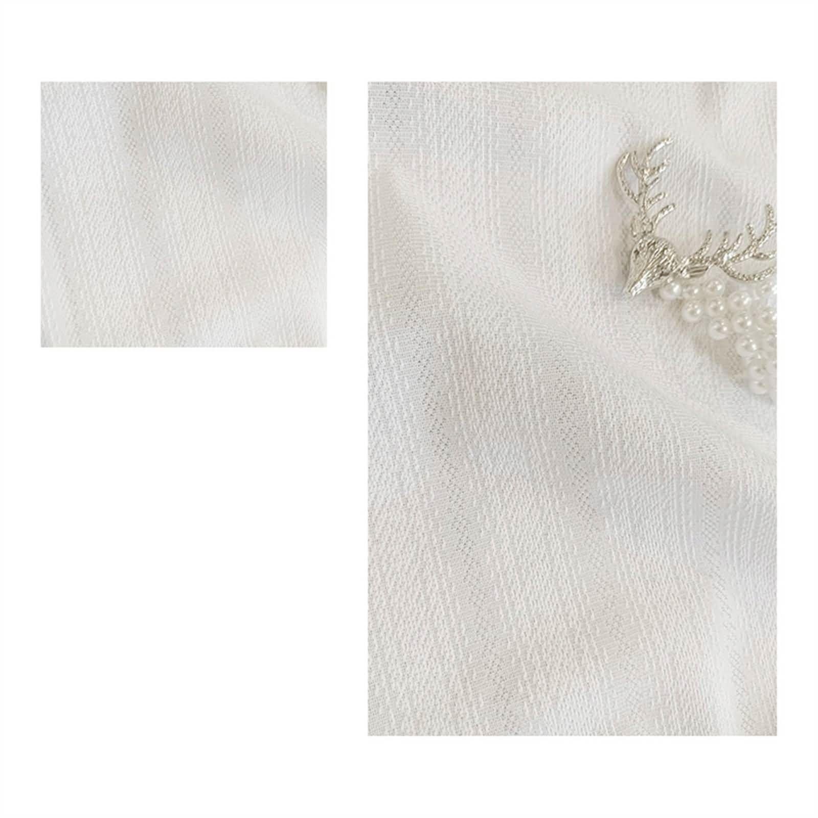 Firanki białe, półprzezroczyste, na przelotkach, do pokoju młodzieżowego, z woalu, żakardowe, do salonu, sypialni, zestaw 2 sztuk, 132 x 115 cm x 115 cm (szer. x wys.)