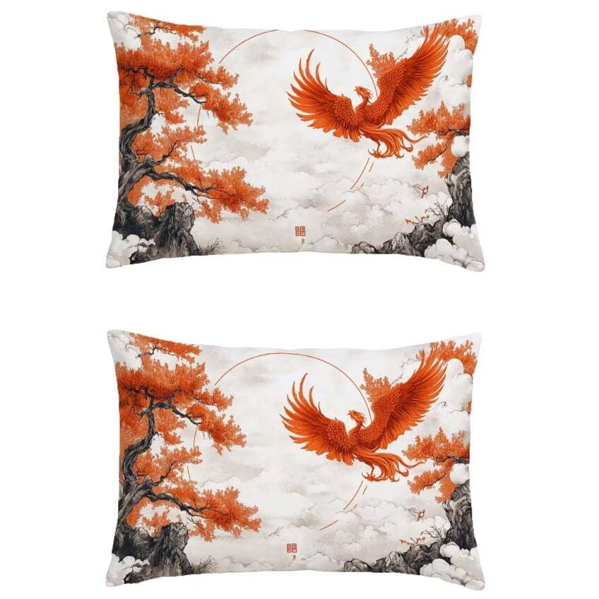 Cadeau maison housse coussin exterieur orange brûlée imperméable