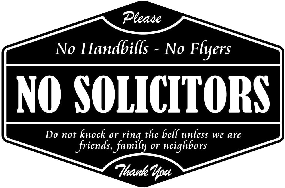 Amazon Com No Soliciting Sign For House Or Business Multiple Options Available 4x6 Premium Vinyl Sticker No Soliciting Sticker For Door Or Window Home Kitchen