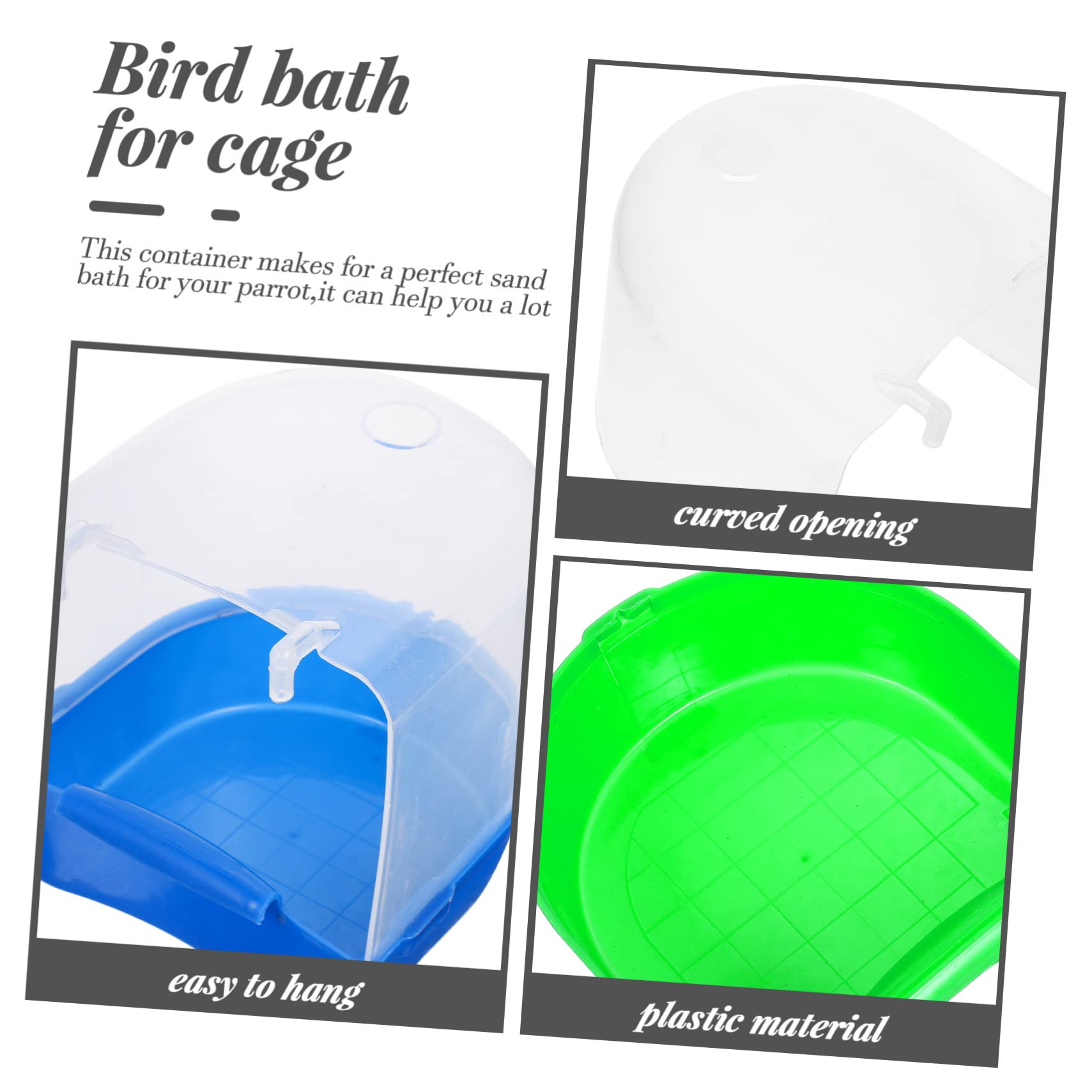 Amosfun 4stücke Vogel Hängend Kunststoff Parakeet Duschbox Für Käfig Für Kleine Vögel Wie Wellensittiche Und Kanarienvögel Mit Bunten Designs Grün Blau