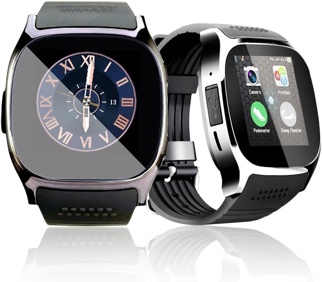 T8 Bluetooth Smart Watch, Touch Screen Smart Wrist Watch with Camera SIM TF Card for Samsung, Nexus, Htc, Sony and Other Android Smartphones (Black)