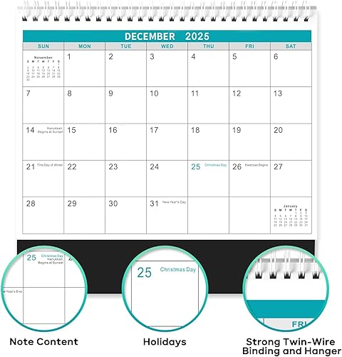 Miniatura 3 de Calendario de escritorio 2026, calendario de escritorio de enero de 2026 a diciembre de 2026, escritorio con calendario de 10 x 8.3 pulgadas,