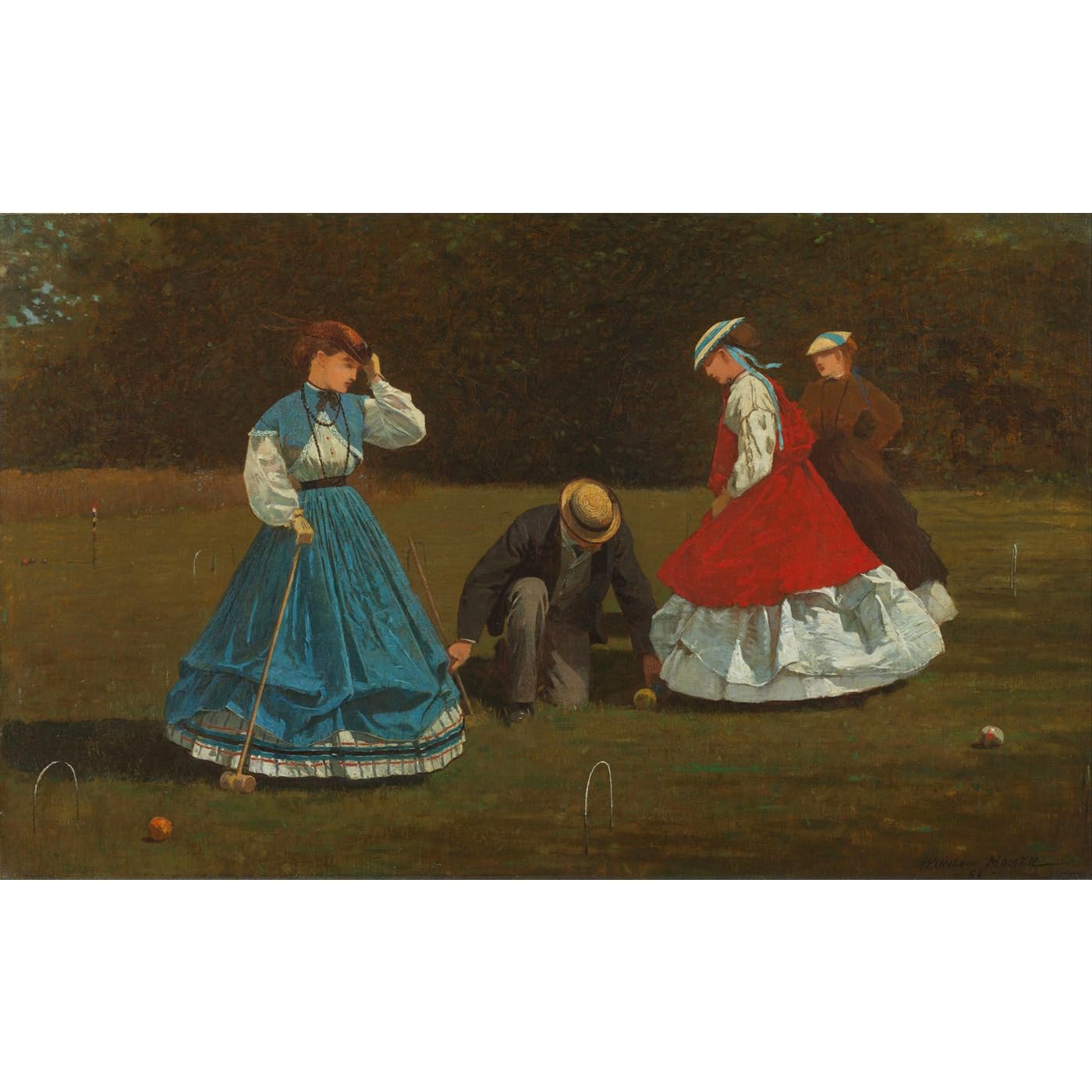 Homer Scène de croquet solution décoration murale salon originale