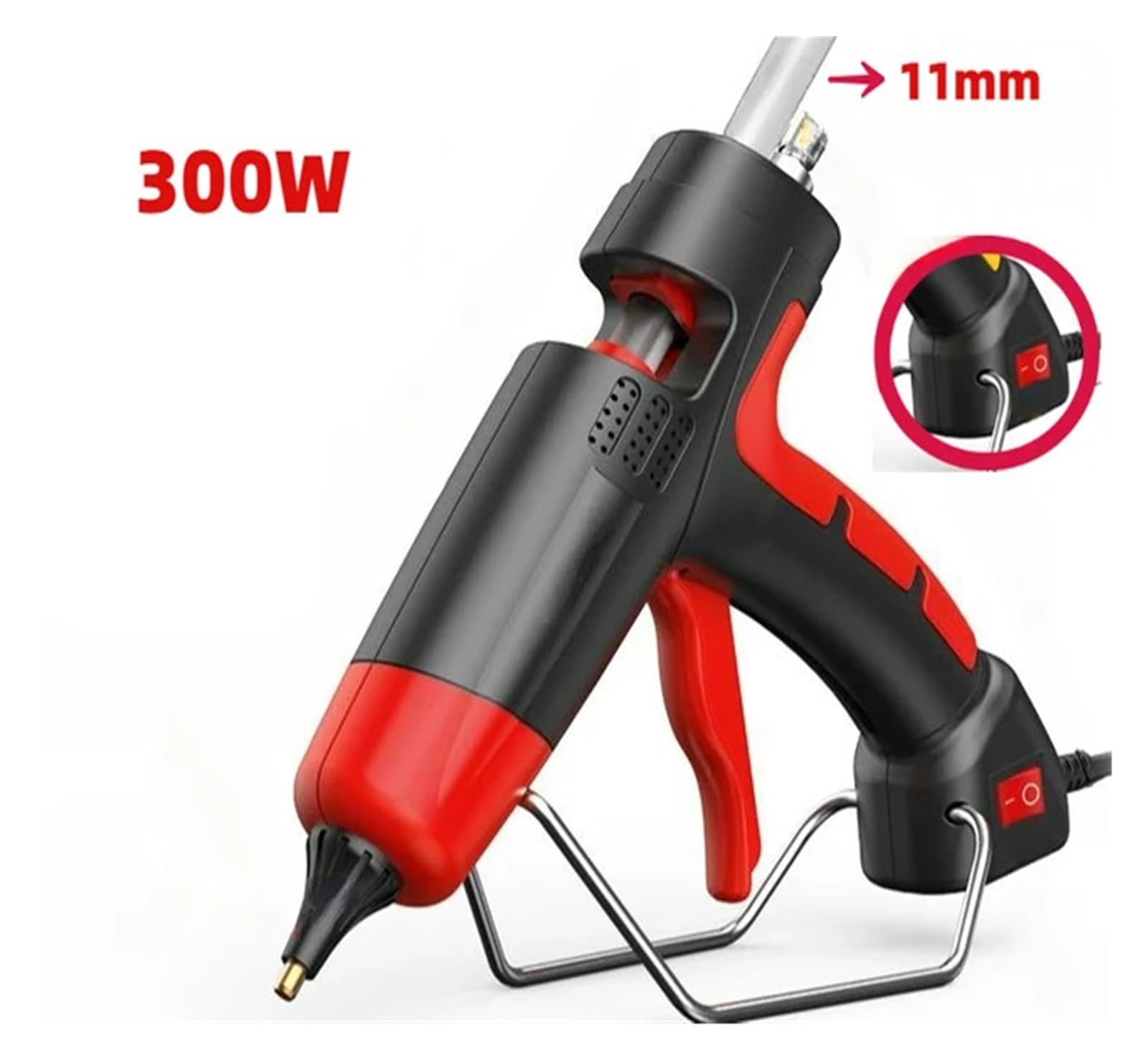 Pistola for colla a caldo da 300 W, display digitale, temperatura regolabile, ugello in rame, usa stick di 11 mm, strumento fai te for la casa, pistola for termica(Yellow,300W-Switch-R)