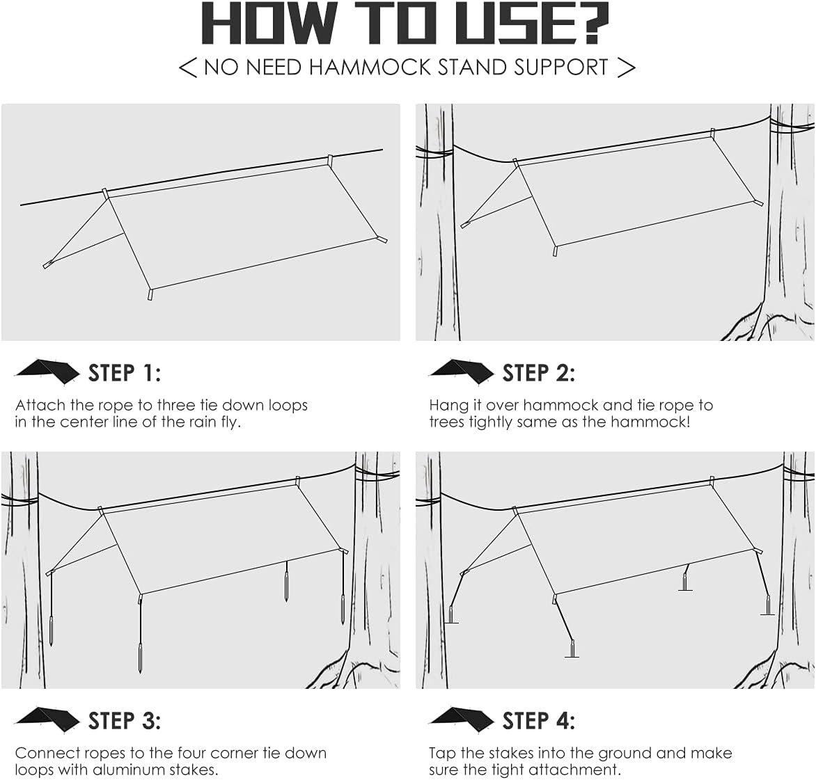 Grassman Camping Tarp, Ultralight Waterproof 10x10ft/10x12ft Rain Fly Shelter, Easy to Setup Camping Tarp Tent, Perfect for Backpacking, Hiking, Travel, Outdoor Adventures Survival Gears : Sports & Outdoors