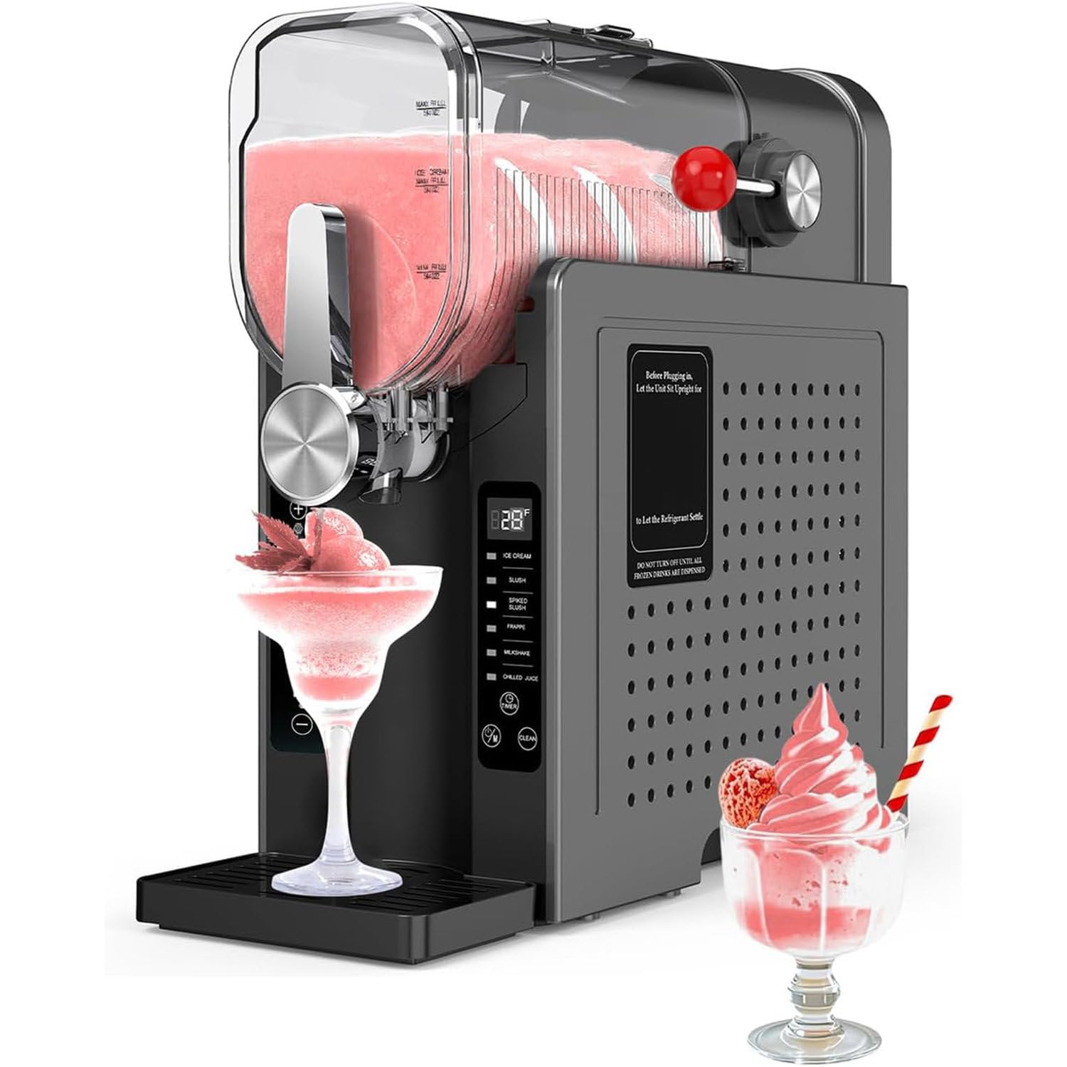 Urządzenie do produkcji mrożonych napojów, maszyna do slushie do użytku domowego, samoczyszcząca, nie wymaga lodu, idealna do frappé, koktajli mlecznych, koktajli i wina, świetna zabawa na przyję