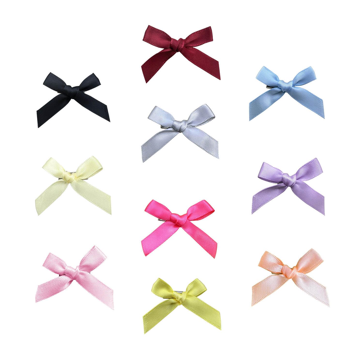 100 Pcs Hair Bows for Girls Women, Pink Bows Mini Bowknot Ribbon Barrettes, Cute Small Hair Clips Hair Accessories (10 Colors)