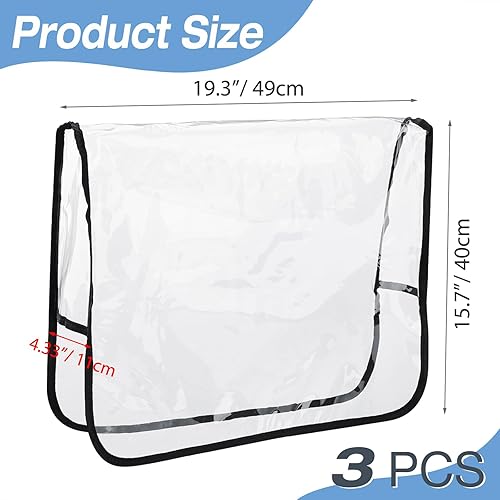 Miniatura 3 de Noverlife 3 fundas cuadradas para sillas de salón, 20 pulgadas, a prueba de agua y polvo, fundas de plástico transparente para sillas de spa,