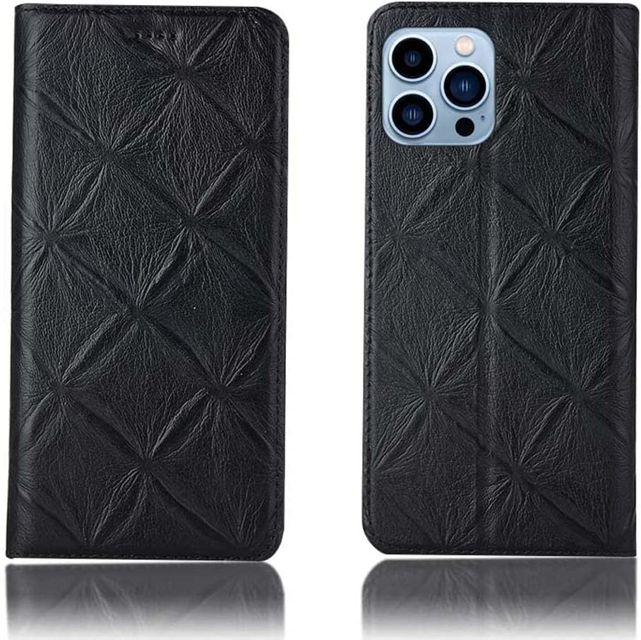 Housse de protection magnétique iPhone 13 Pro étui cuir rabat floral noir 5G