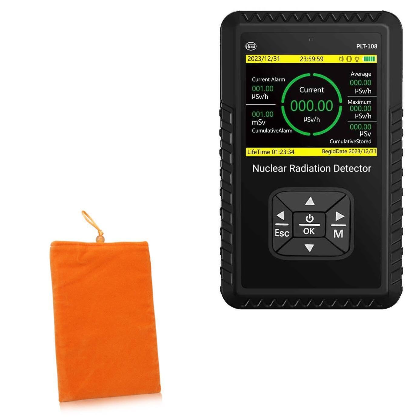BoxWave Case Compatible with Sooguard Geiger Counter Radiation Detector - Velvet Pouch, Soft Velour Fabric Bag Sleeve with Drawstring - Bold Orange