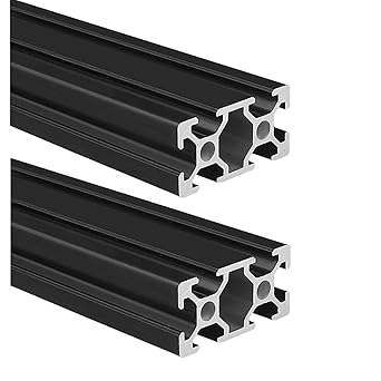Kwweeoo 2040 Aluminum Extrusion T Slot 1000mm Long Black 2 Pack, Extruded Aluminum Profile T-Slot 20 Series European Standard Anodized Linear Rail 20 x 40 39.37