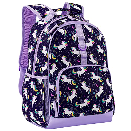 Choco Mocha Unicorn Backpack For Girls Backpack Elementary School Backpack For Kids Backpacks For Girls 17 Inch Backpack For Girls 2Nd 3Rd Grade Unicorn Bookbag School Bag 6-8 With Chest Strap Purple #TOP4