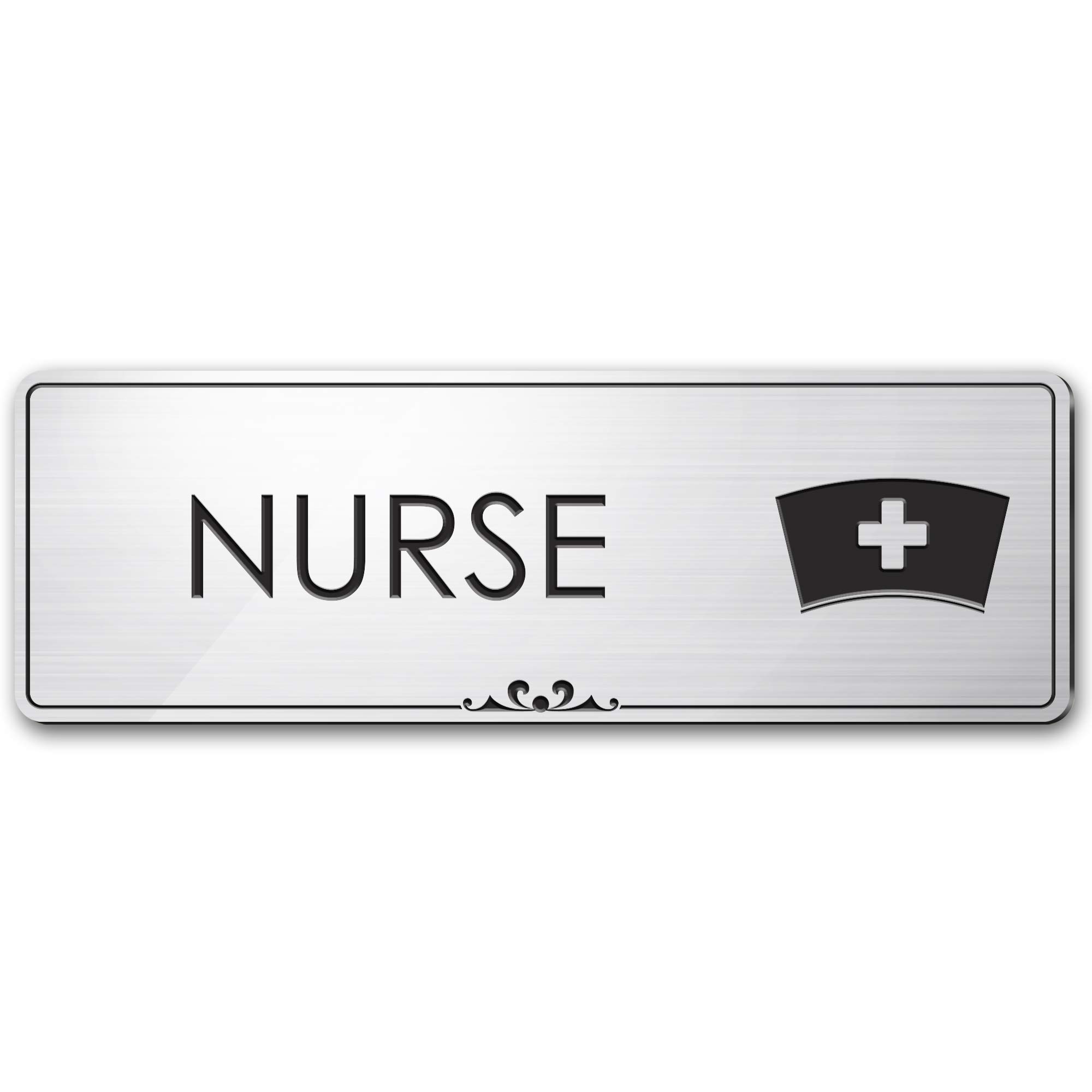 Nurse Door Sign Nurse Practioner Gifts, Brushed Silver, Engraved, 3" x 9", Fade Resistance, Indoor/Outdoor Use, USA MADE By My Sign Center
