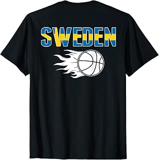 Proud Sweden Basketball Fans Jersey - Swedish Flag Sports T-Shirt