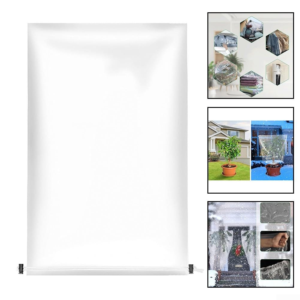 Bâche transparente en polyéthylène pour protection contre le gel, protection pour plantes de jardin d'hiver, compatible avec pots de fleurs, serre, 60 x 80 cm à 140 x 200 cm (140 x 200 cm)