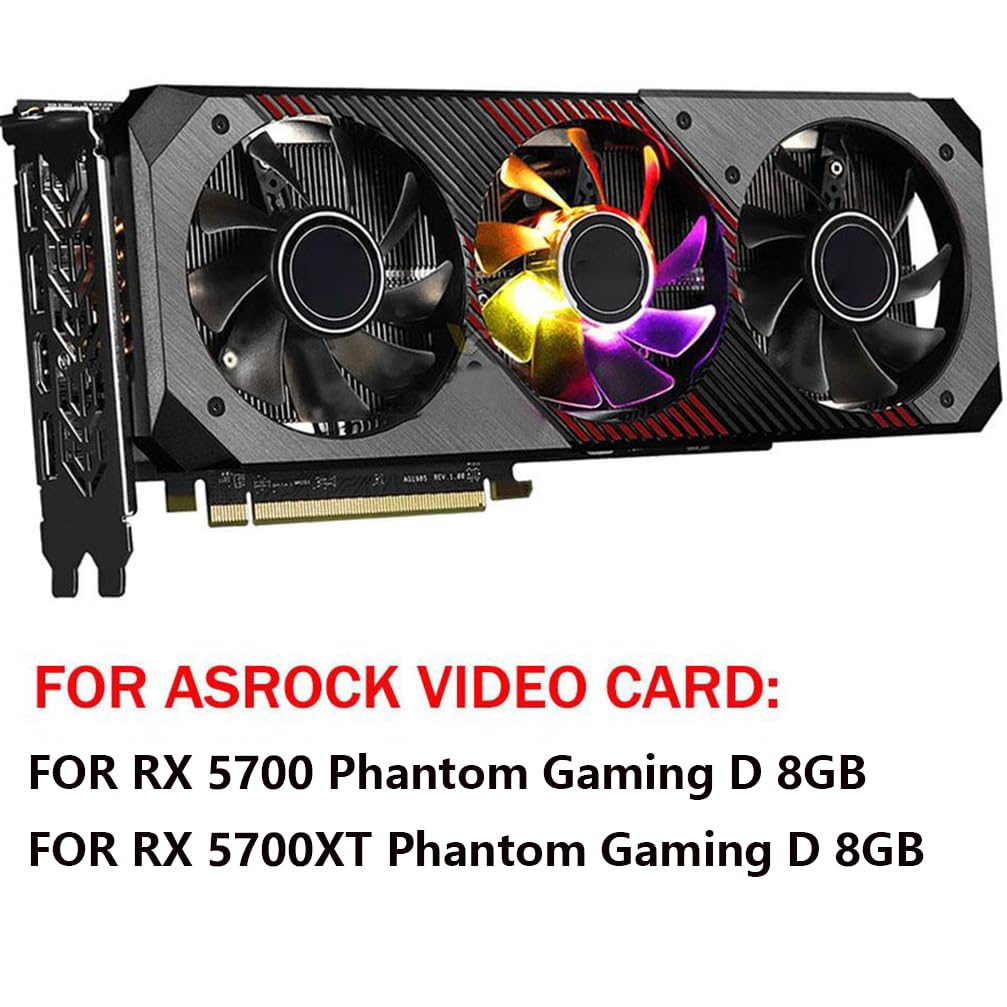 Graphics Card Cooling Fans Suitable for ASROCK RX 5700 5700XT Phantom Gaming D Series Desktop PVA080E12R 75mm 12V 0.5A 4Pin Video Card Cooler Fans GPU Fan