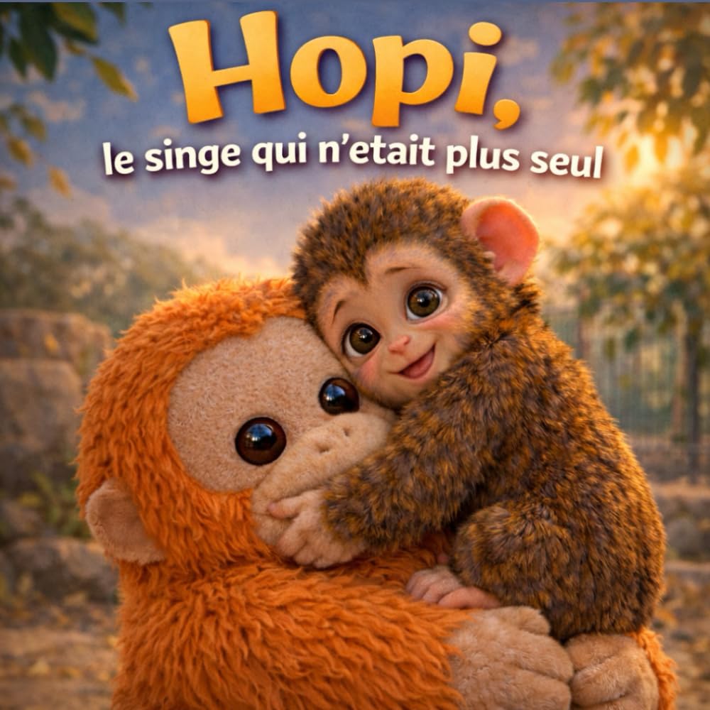 Hopi, le singe qui n’était plus seul: Livre jeunesse sur les émotions et la confiance en soi, avec une histoire tendre au zoo, des illustrations 3D et des activités ludiques