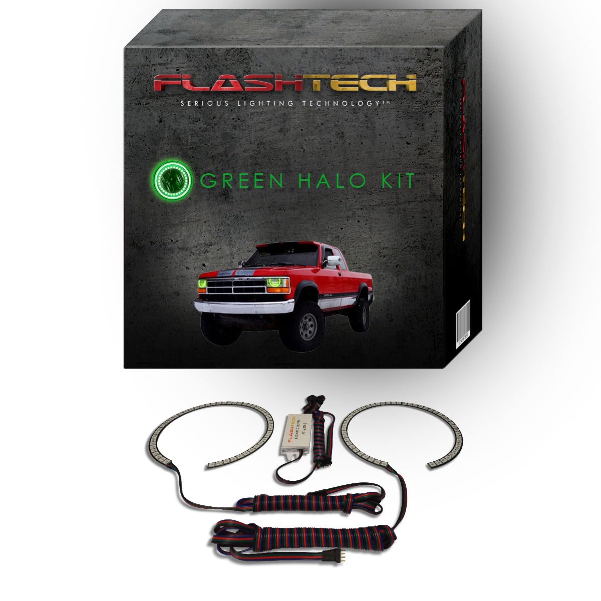 Amazon.com: Flashtech Bright Green LED Halo Ring Headlight Kit ...