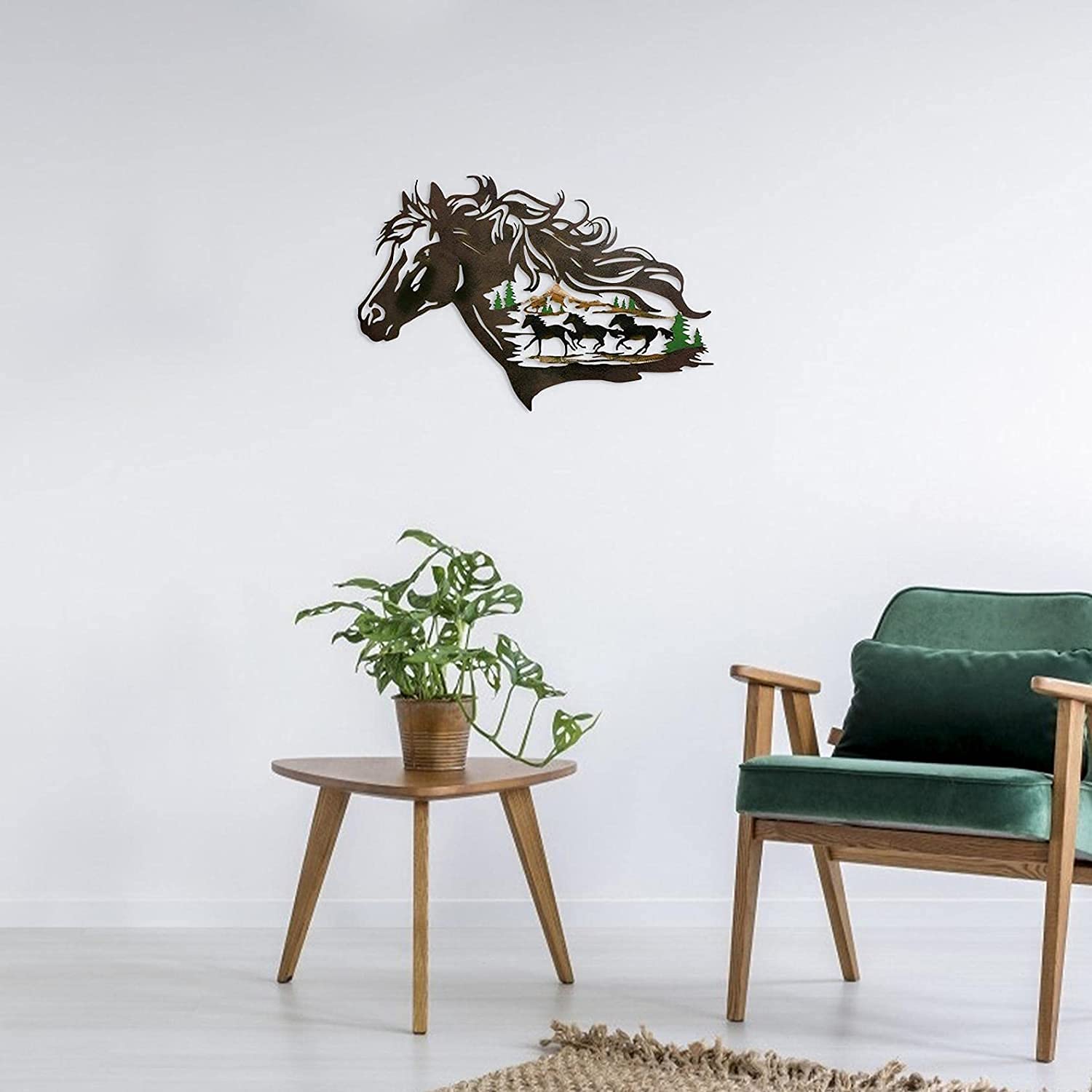 Amazon.co.jp: ハンドメイド 金属 西洋馬の影 メタル 馬の頭 アート 壁