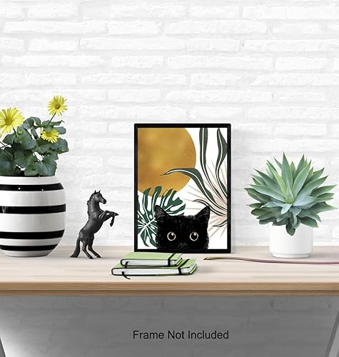Vista 13 de Mid Century Cat Wall Art - Abstract Wall Art - Minimalist Wall Decor - Aesthetic Room Decor - Botanical Mid-century modern Wall Decor - Cat Wall