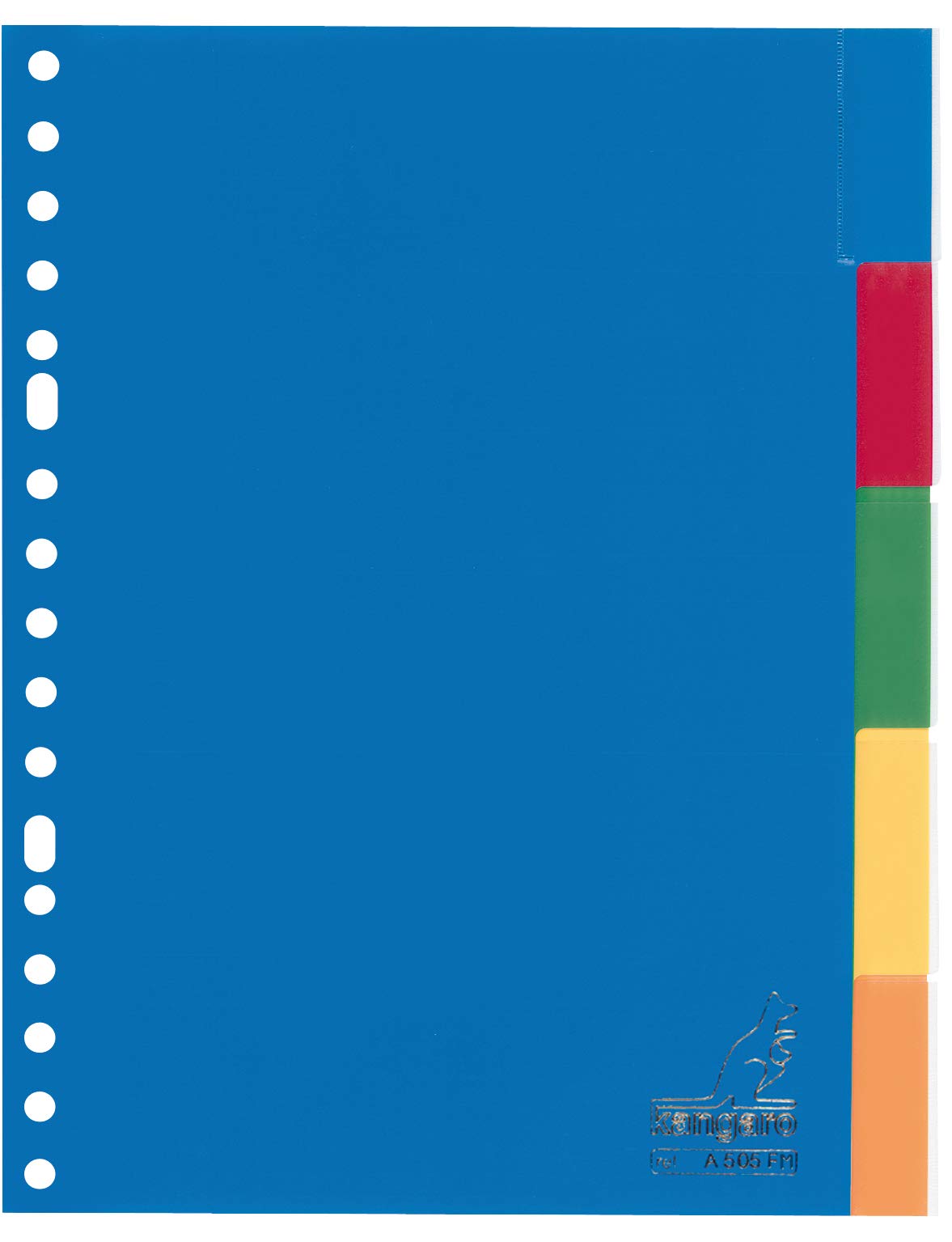 Register Kangaro A5 Fenster PP 120 micron 17r. 5tlg sortiert Tabs. Karton mit 25 Stück.