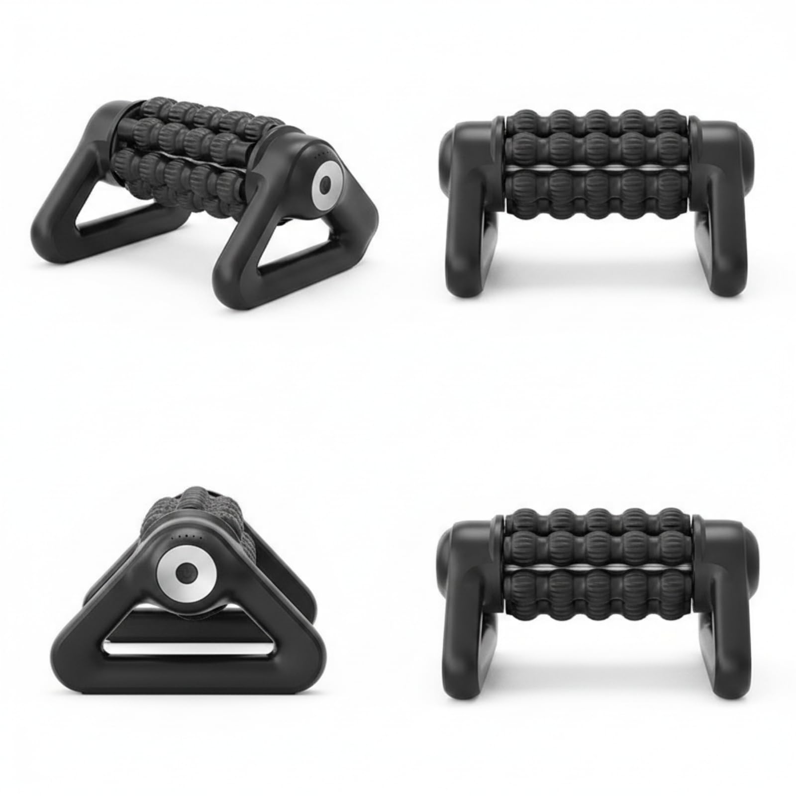 Amagogo Elektrischer Massage Roller Muskelroller Massageroller Faszienroller Massagegerät mit Automatikrotation Und Handgriffen aus PP Metall für Sportler Läufer Heimfitness Erholung, Silber