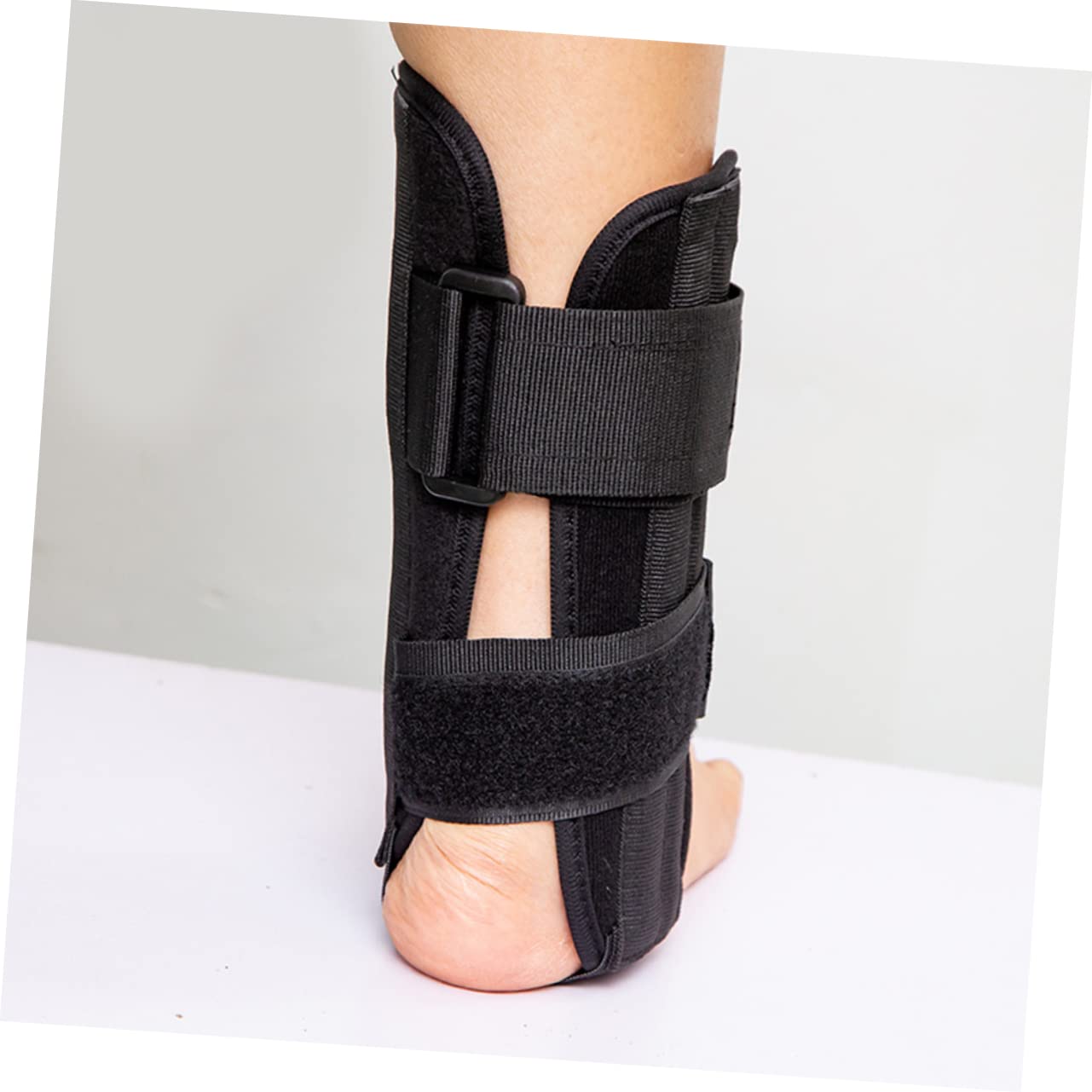 FOMIYES Adjustable Ankle Brace for Adults Fixed Support for Sprained Ankle Pressure Wrap for Injury Black for Sports Running