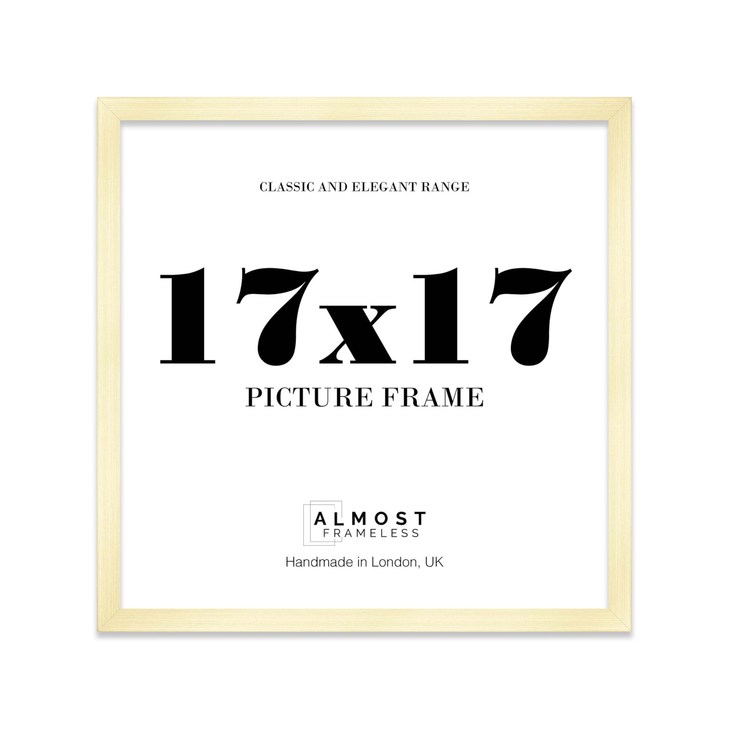 17x17 Gold Picture Frame for Square Photos, Posters, Prints & Artwork, (25.4 x 30.5cm) Wall Display Modern Photo Frame for Home, Office, Gallery Wall, 1 Pack