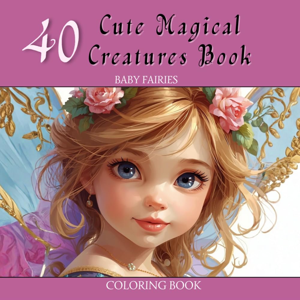 40 Cute Magical Creatures Book : Baby Fairies coloring book: baby fairies