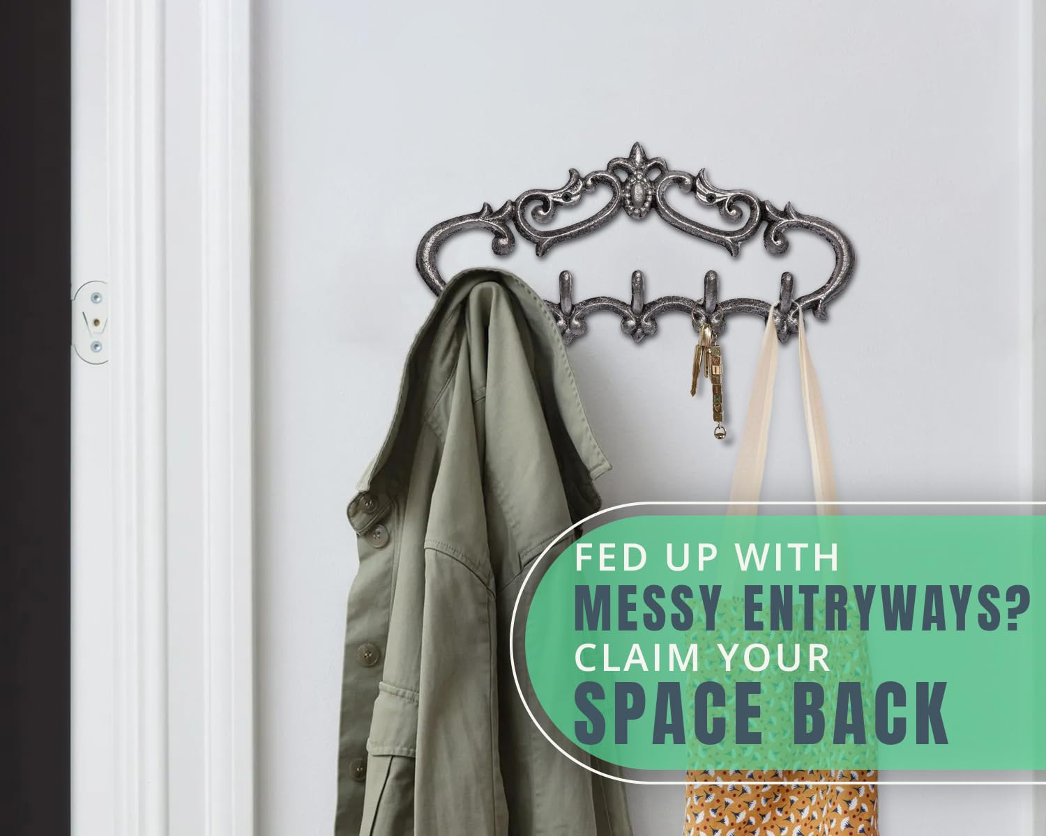 ビンテージハンガー Amazon｜Comfify 鋳鉄製壁掛けハンガー ビンテージデザイン フックキー