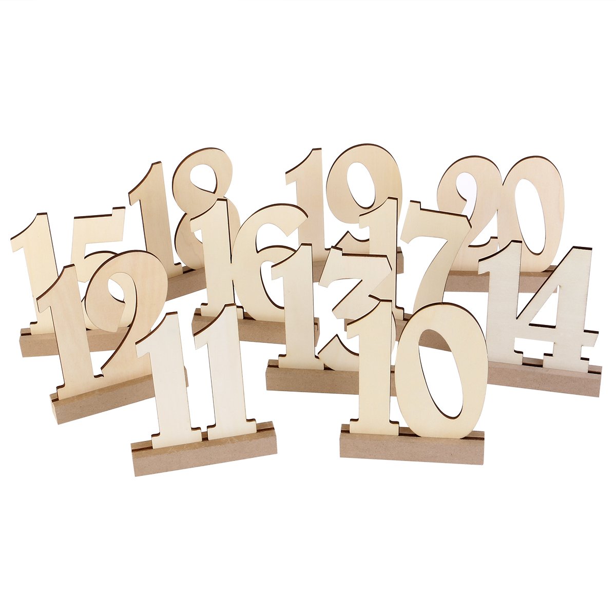 ROSENICE 20 segnaposto in legno da 1 a 20 pezzi