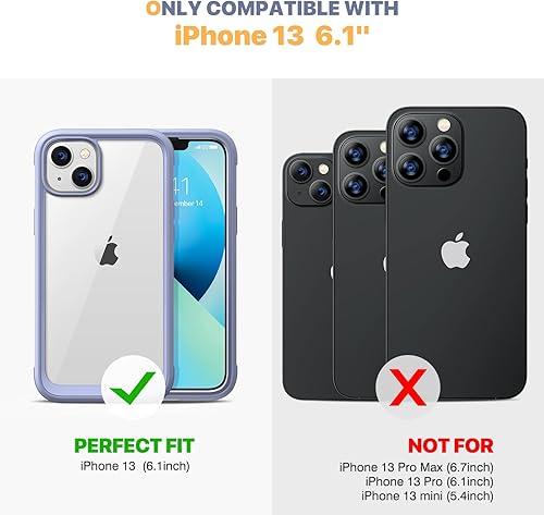 Miniatura 938 de Diaclara - Funda diseñada para iPhone 14 Pro Max, resistente, de cuerpo completo, con protector de pantalla sensible al tacto y antiarañazos + Blanco