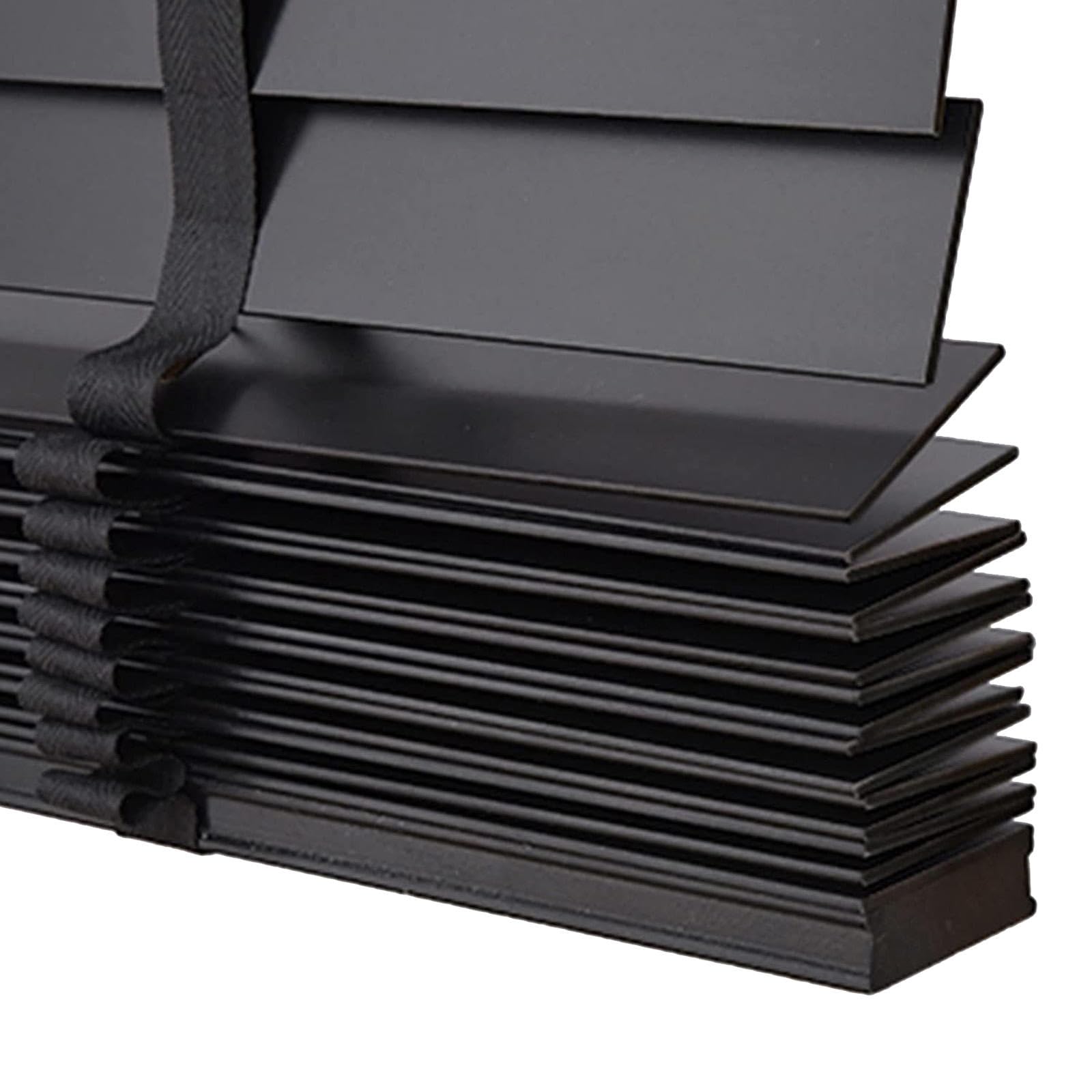 Suwooy W×H Venetian Blinds Wooden Black,45Cm 50Cm 60Cm 70Cm 80Cm 90Cm 100Cm 110Cm 120Cm 140Cm Wide Horizontal Blinds,Solid Wood Venetian Blinds For Indoor Outdoor,50Mm Slats,Blackout,-60X110cm/23.5X43in