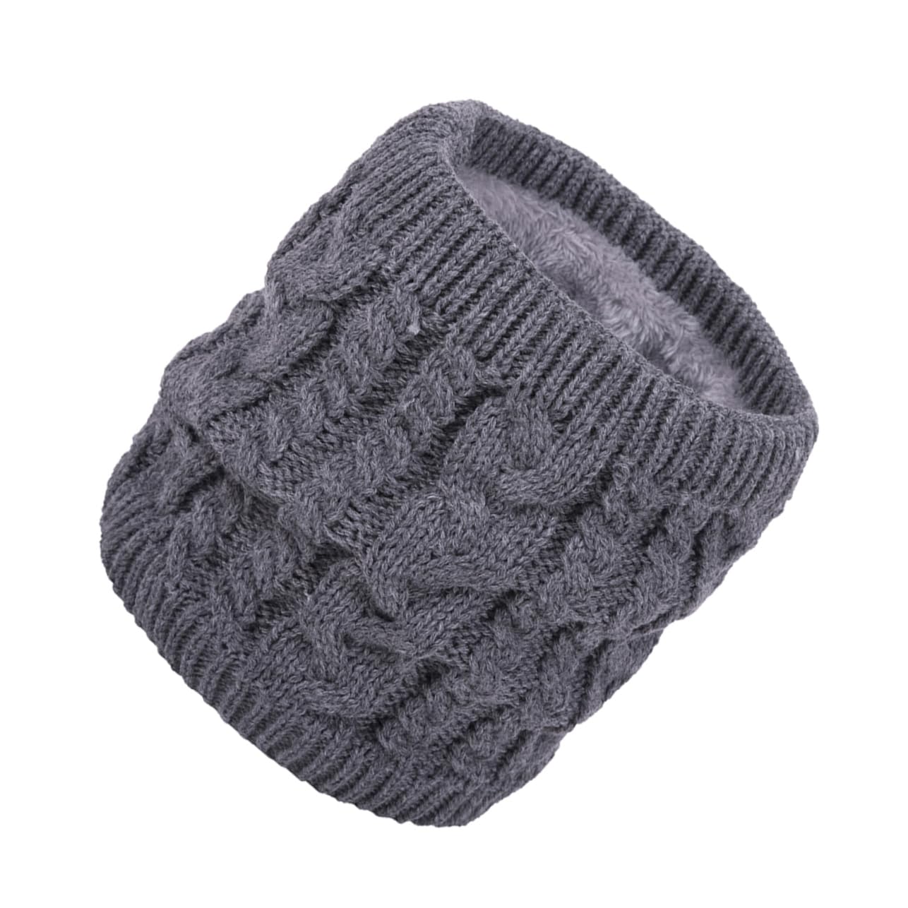 3pièces Écharpe Tricotée Avec Doublure Fleece Pour Femme Chaud Et Stylé Hiver Foncé