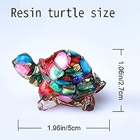 Vista 2 de 10PCS Healing Crystal Turtle Figurine Set - 1.96" Handmade Resin Turtle Ornament, Desk Meditation Animal Statues for Home Office, Shelf