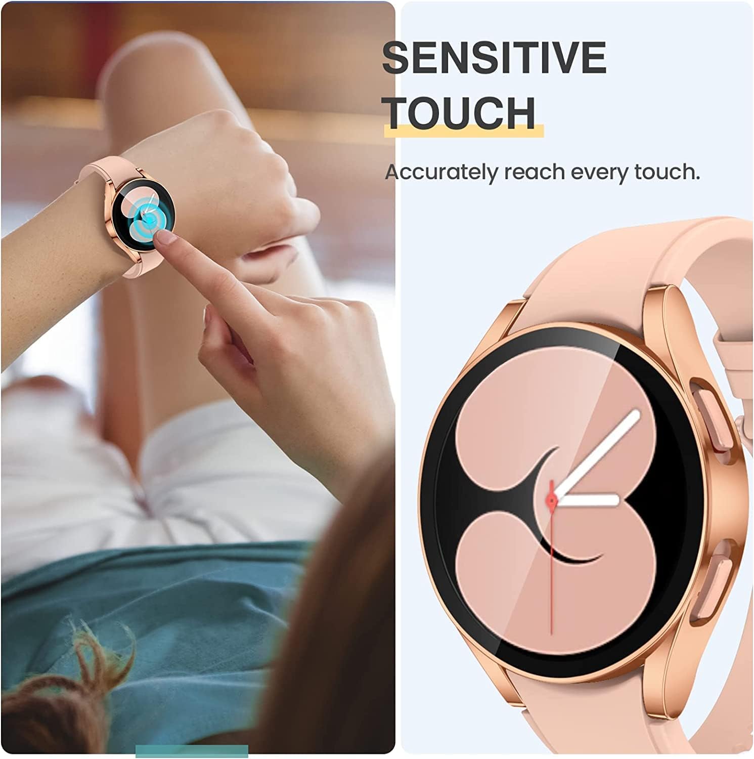 Protective Case Galaxy Watch Active Face Cover 2Pack] Compatible