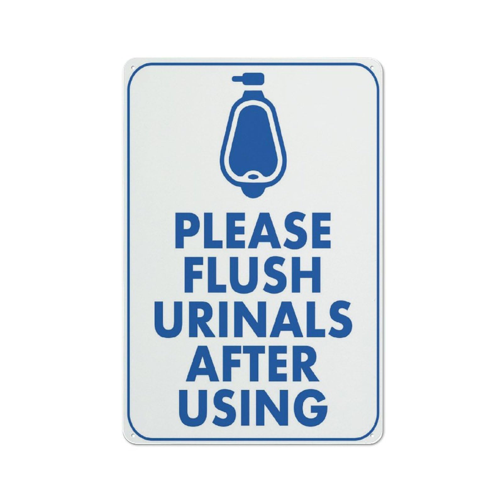 Please Flush Urinals After Using Sign For House 12"" X 8"" Yard Sign, Premium Aluminum, Sun-Proof, Rust-Free