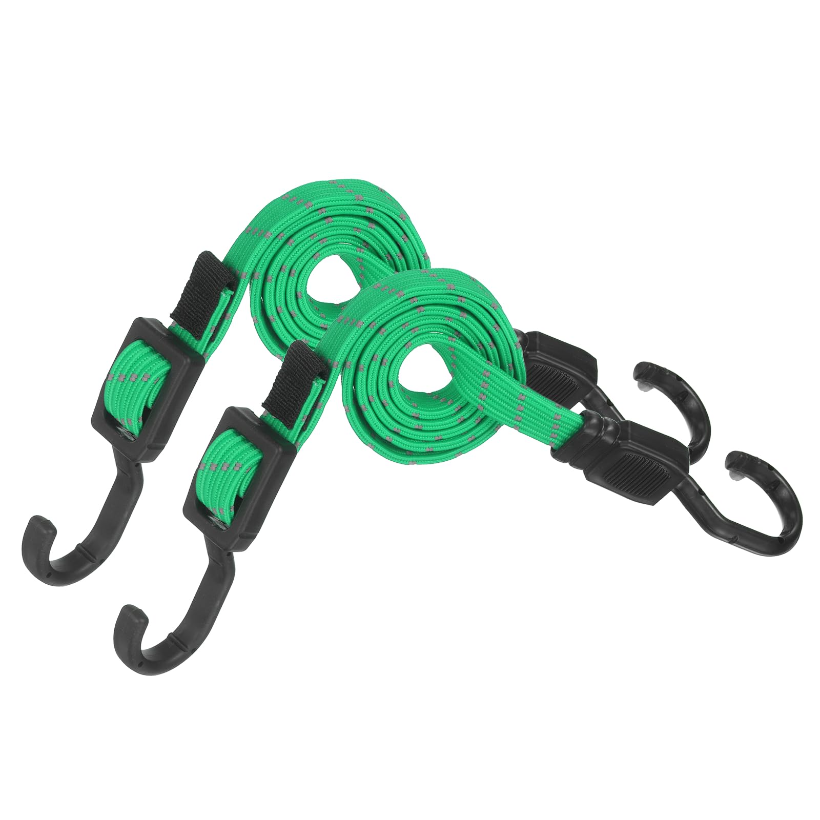 PATIKIL 100cm Adjustable Bungee Cords with Hook, 2Pcs Heavy Duty Outdoor Elastic Bungee Strap for Securing Luggage Moving Cargo, Olive