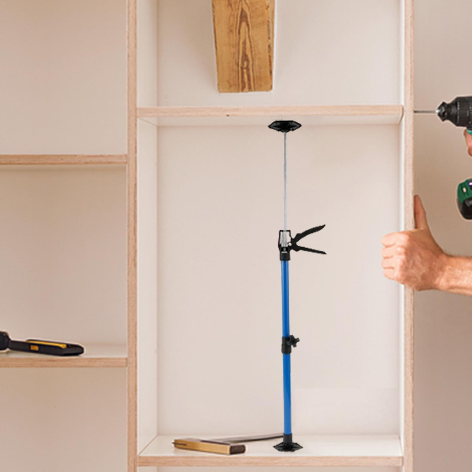 Generic Telescopic Support - 3rd Hand Support System | Adjustable Support Extension Rod | Telescopic Quick Support Rod | 30KG Capacity Support | Construction Tools For Cabinet Ceiling Door, Blue