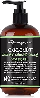 RENPURE Creme Curling Jelly Styling Hair Gel, Coconut, Basic, 16 Fl Oz