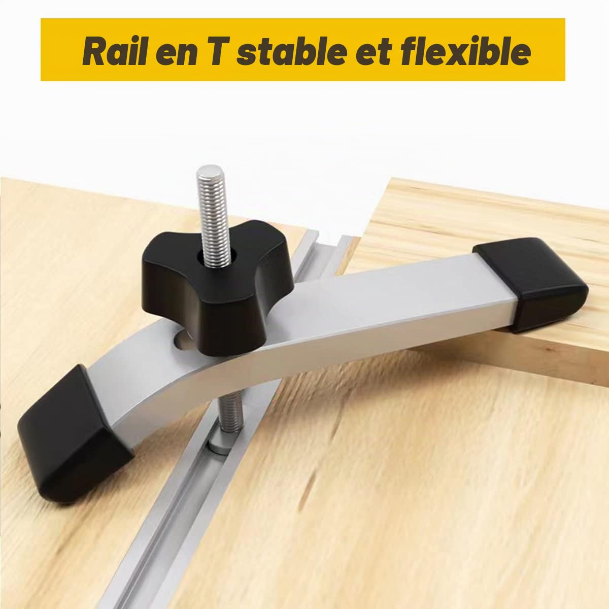 Lot de 2 Rail Aluminium T-Track Clamp, T Track Jeu de Pinces de Maintien en T à Action Rapide en Métal, M8 Tige Filetée pour Outil de Travail du bois T-Slot(2Pcs)