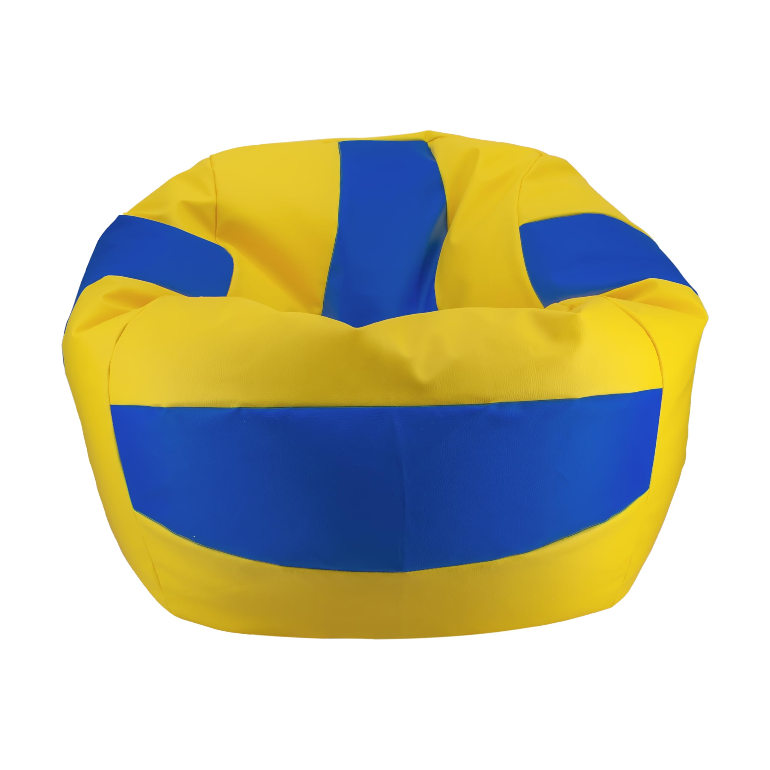 Bepouf - Poltrona a Sacco Pallone Pallavolo in Ecopelle con Imbottitura in Palline di Polistirolo, Poltrona a Sacco adatta per Camera e Salotto - Dimensione Large 90x55 cm, Colore Pallavolo