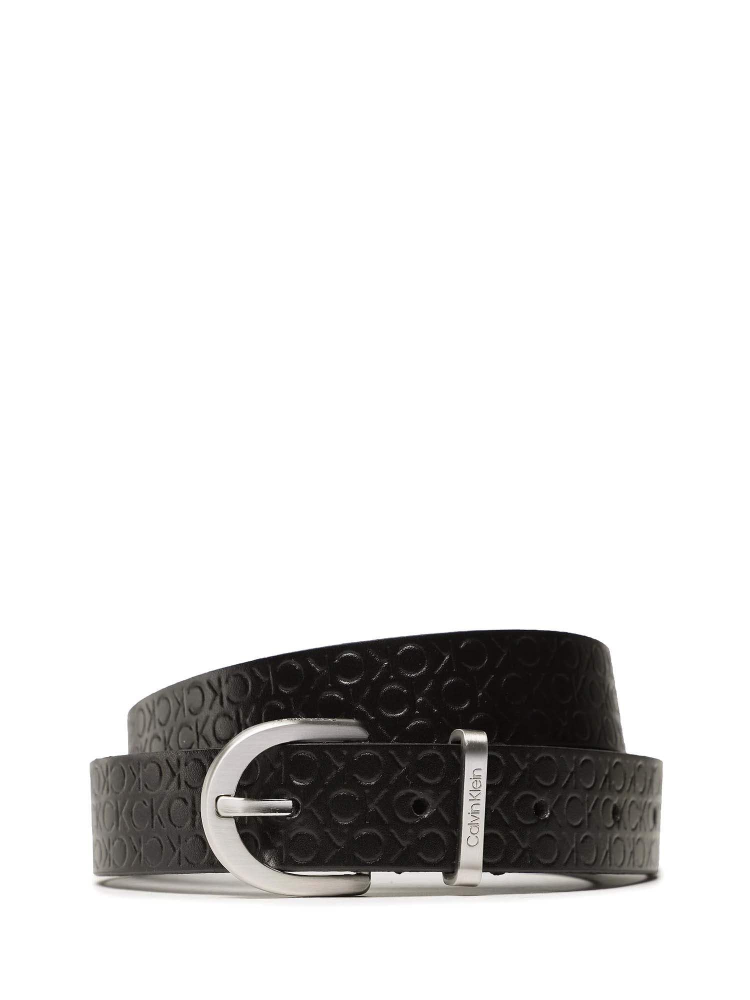 Calvin Klein CK real leather belt with logo fabric height 2.5 item K60K610977, BAX Black/Nero, 95