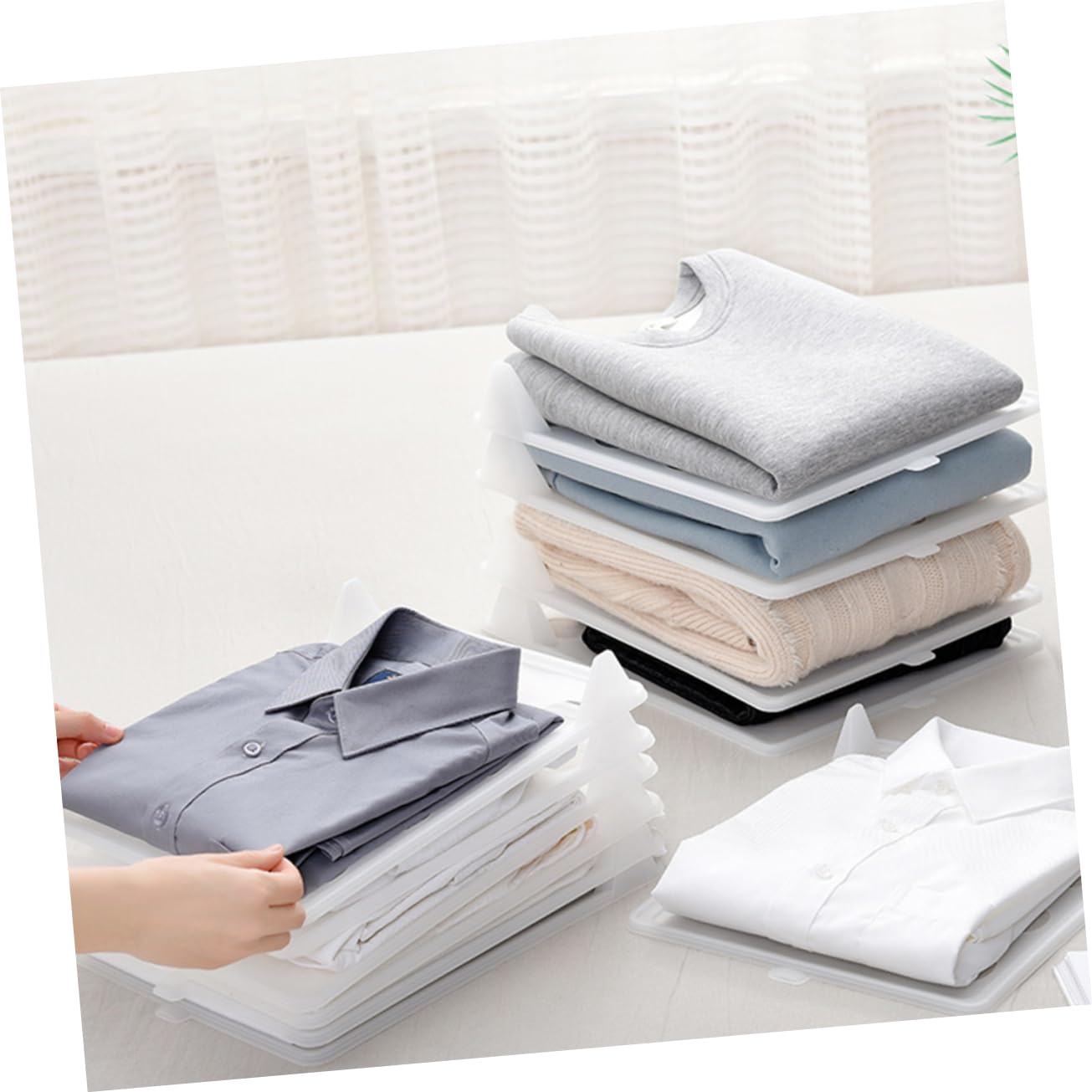 Cabilock 3 Stück Kreatives Faltbrett für Kleidung Mittlere aus Praktischem Flaches Falten von Shirts Hemden und Hosen Platzsparender Organizer für Schrank