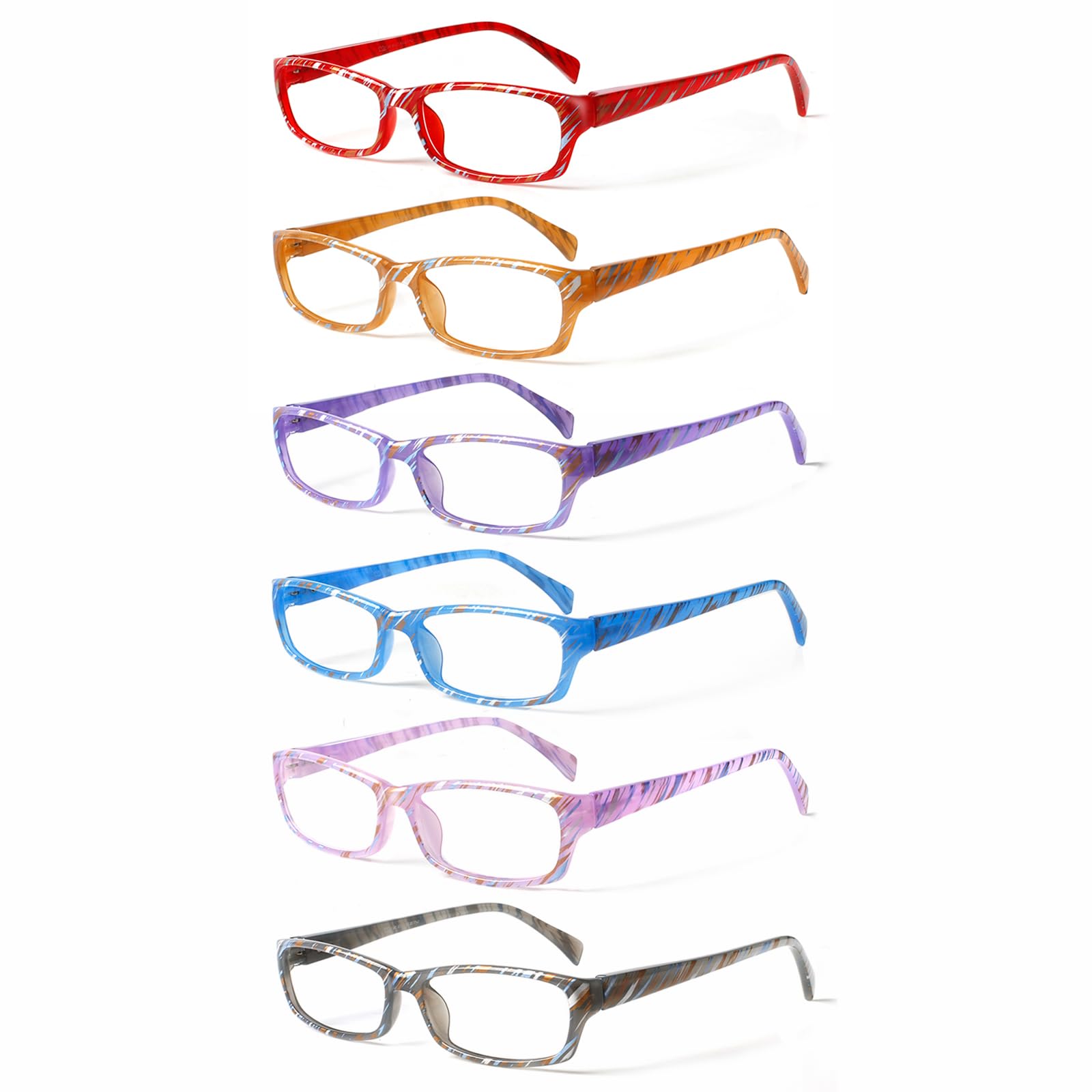 COJWIS 6 pack Lesebrille Blaulichtfilter Brille für Damen Federscharnier Lesehilfe Blendfreie UV Brille Leserbrille