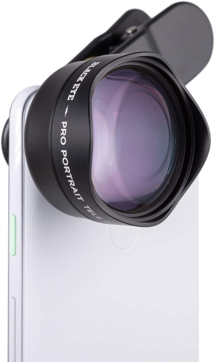 Phone Lenses by Black Eye || Pro Portrait Tele Photo G4 Phone Camera Lens Compatible with iPhone, iPad, Samsung Galaxy, and All Camera Phone Models - G4TE001